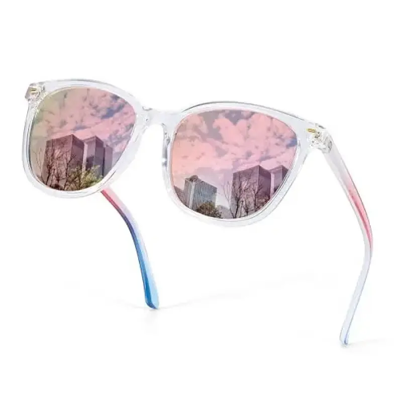 A2-clear Frame Pink Mirror Lens