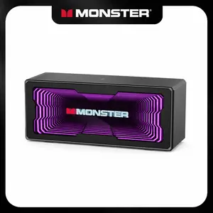 Monster S280 Portable Bluetooth Speaker with 40W Stereo Sound, Bluetooth 6.0, 3D LED Light Show, Wireless Charging Station, Hands-Free Calling, USB/AUX/TF Card Support, Speaker for Home, Office & Party & Gaming Room, Gift - SummerWins - DealsForYouDays
