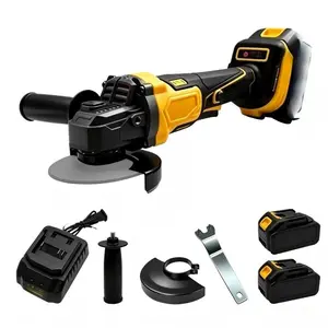 Cordless Electric Angle Grinder with Grinding Wheel & Metal Cutting Discs, Rechargeable Wireless Power Angle Grinders Tool, High-Power Fast Polishing, Compact Portable Easy-to-Operate, For DIY Workers, Ideal for Rust Removal