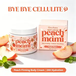 Peach Mami Firming Body Cream | Caffeine & Hyaluronic Acid | Smooth Glowing Skin Moisturizer for Butt Legs Cellulite Daily Use