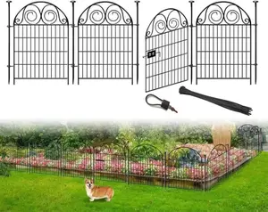 Tall Garden Fence with Gate, 36 Inch(H) 10Panels Dog Fence Outdoor for Yard, Total Length 22 Ft Metal Temporary Dog Fencing│Patented