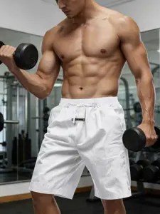 Men's Linen Quick-Dry Shorts, American Muscle Man Fitness Training Pants, Men's Sports Five-Quarter Pants, Gym Workout Clothing