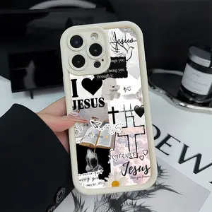 Christian Jesus Cross Collage Phone Case Faith Aesthetic Shockproof Protective Cover for iPhone 17 Air 17 Pro 16 Pro 15 Pro Max 14 13 12 11 Pro Max XR X