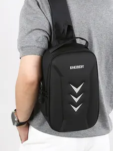 Men's Motorcycle Chest Bag, Durable Hard Shell Sports Crossbody Backpack, Summer Trendy Shoulder Bag, Ideal for Outdoor Riding and Off-Roading