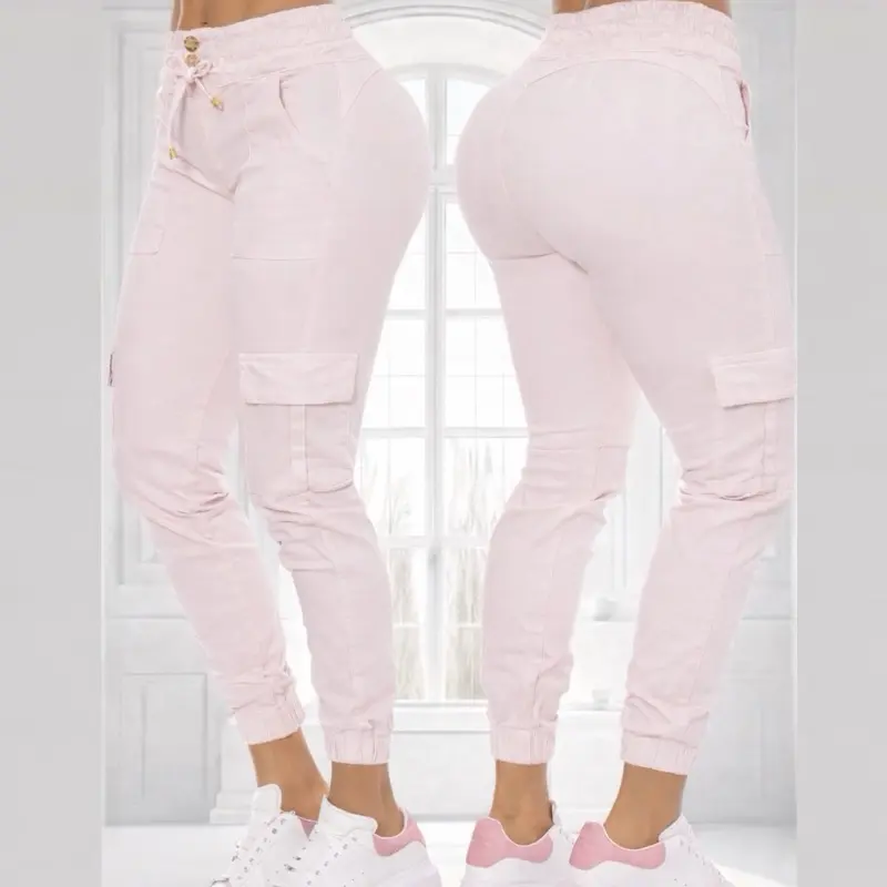 Divine Colombian Casual Athletic Joggers - Blush Pink Flap Pocket Joggers for Sports, Outdoor Activities, Flap Pocket Jogger