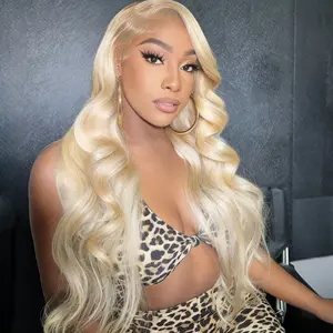 URFIRST 613 13x6 Lace Front Wig Human Hair 200 Density Body Wave Blonde Lace Front Wigs Human Hai lace Frontal Wig Pre Plucked with Baby Hair for Women.