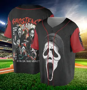 Ghostface Vintage 90s Graphic Jersey, Scream Horror Movies Jersey, Ghost Face Classic Retro Jersey