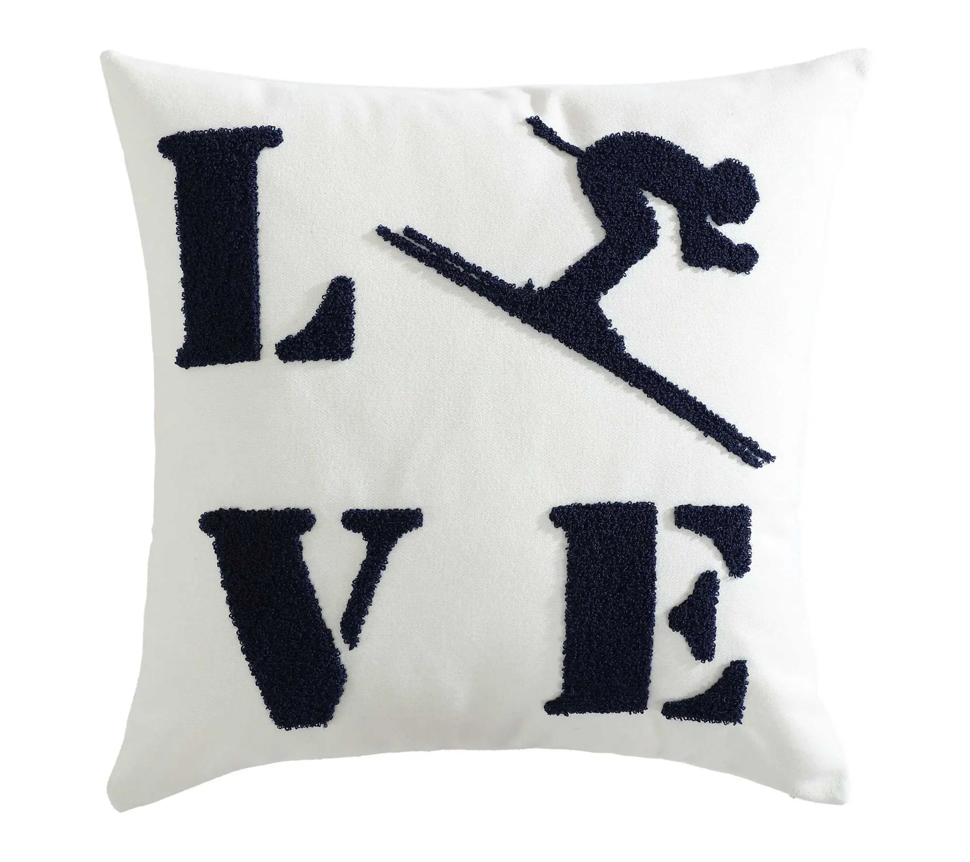 Eddie Bauer Love Ski Blue 20x20 Decorative Pillow