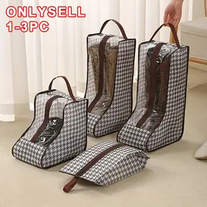 Multi-Functional Fabric Boot Storage Bag with Handle: Transparent, Dustproof and Shoe Protector Suitable for Tall Boots and Short Boots - Lightweight Design, Hanging Shoe Organizers, Shoes Bag, Shoe Bags
