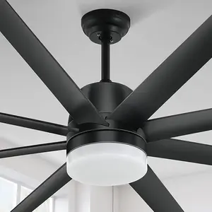DWVO Black Ceiling Fans 60 Inch with Lights and Remote, Modern Fan for Indoor Outdoor with Quiet Reversible 6 Speeds Motor, Dimmable LED 3 Color, Memory Function for Bedroom Living Room Patio