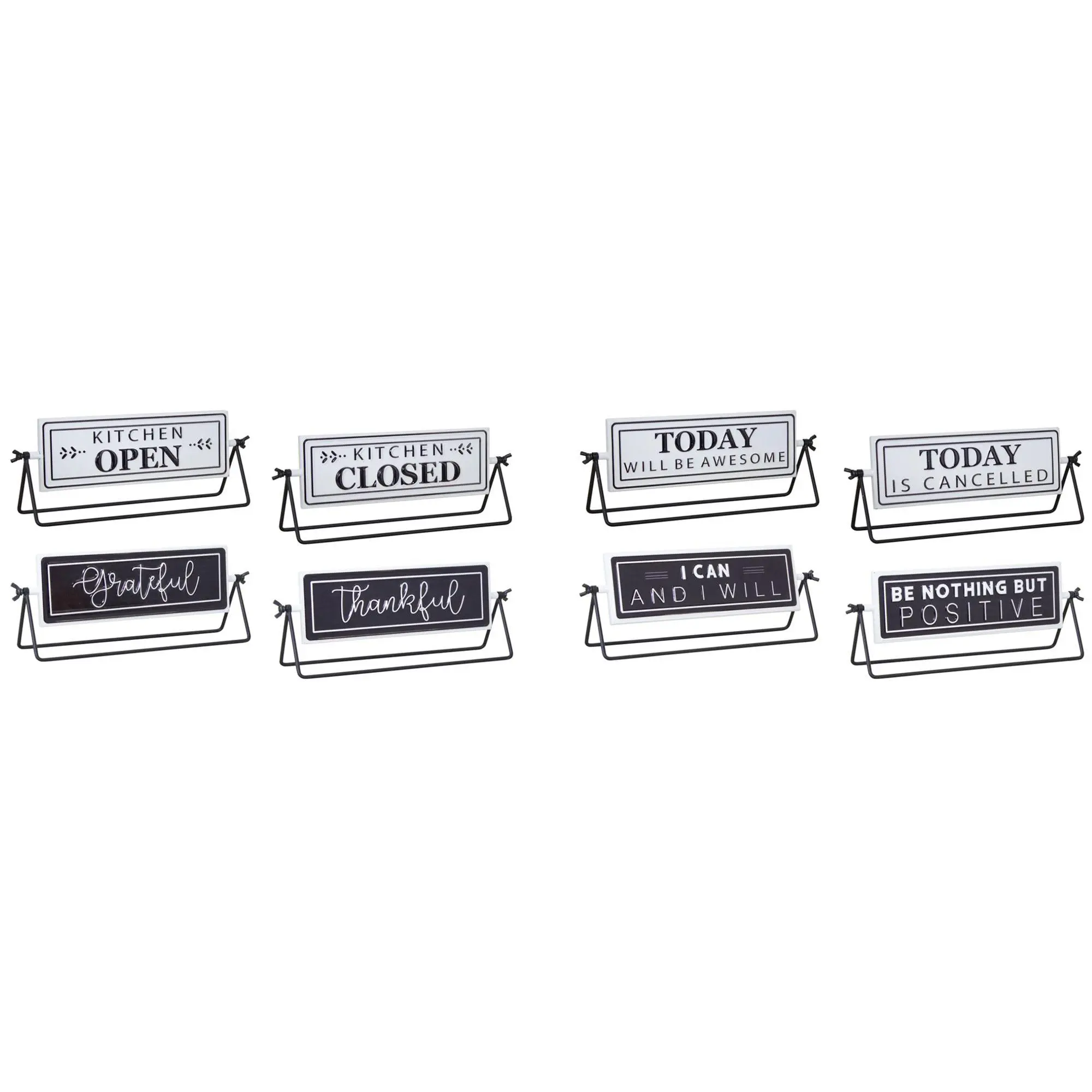 Melrose Reversible Metal Sentiment Sign with Stand (Set of 4)