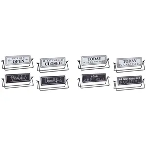 Melrose Reversible Metal Sentiment Sign with Stand (Set of 4)