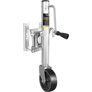Heavy Duty 1000 lbs Swivel Trailer Jack with Single Wheel, 10" Lift, Bolt-on Trailer Tongue Jack for RV Boat, Silver ATR39001B