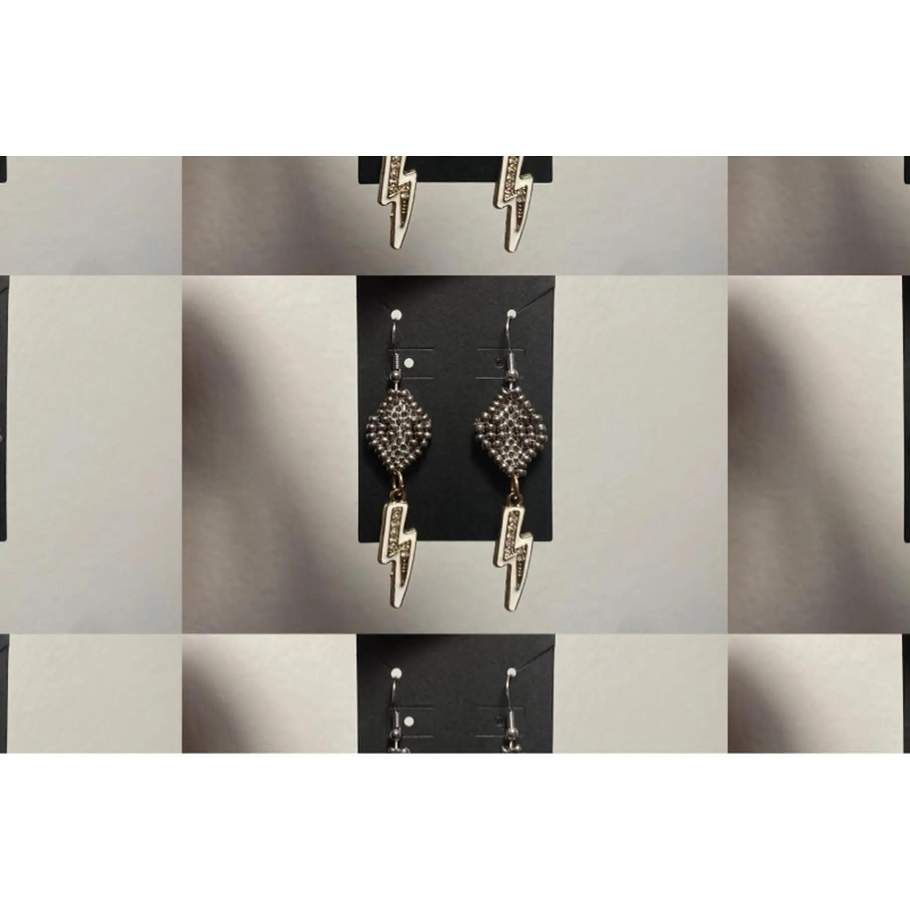 Indigenous Style Beadwork Earrings with Lightening Bolt Charm Hook Design for Unique Fashion Accessories - Kalight Collection
