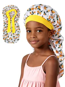 Kids Hair Bonnet Satin Long Cap, Soft Curly Hair Braid Cap Band, Sleeping Tie Bonnet for Girls Boys, Dreadlocks Braid Afro Haircare