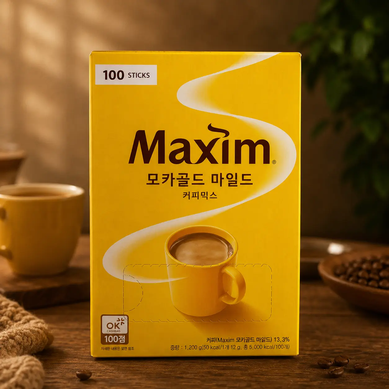 Maxim Top Korean Mocha Gold Mild Coffee Mix 0.42 oz*100 pack