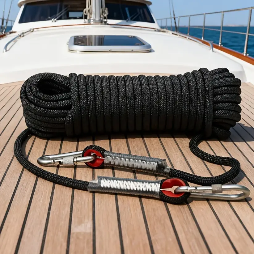 Outdoor Mooring Rope, 8mm Thick, Heavy Duty Rope, Durable Marine Grade, Ideal for Boats & Yachts, Available in 10m Lengths, Perfect for Secure Docking