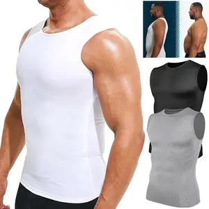 1/2/3/4 Pack Menswear Body Shaper Shapewear Sleeveless Workout Sports Shirts Quick Dry Fit Running Compression Cutoff Vest Athletic Training Tank Tops Clothes Fabrics Fitted Stretch Gamis Breathable Activewear
