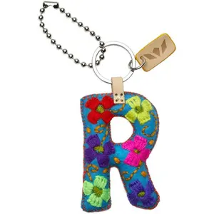 TURQUOISE FELT ALPHABET CHARM "R”