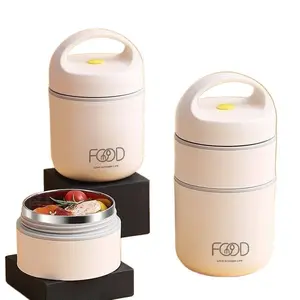 Insulated Lunch Box Soup Container with Lid & Cutlery Stainless Steel Large Capacity Portable for Office Camping Picnics School