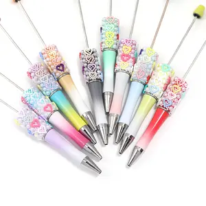 【P192】5pcs diy beaded pens new pearl heart style candy ballpoint pen