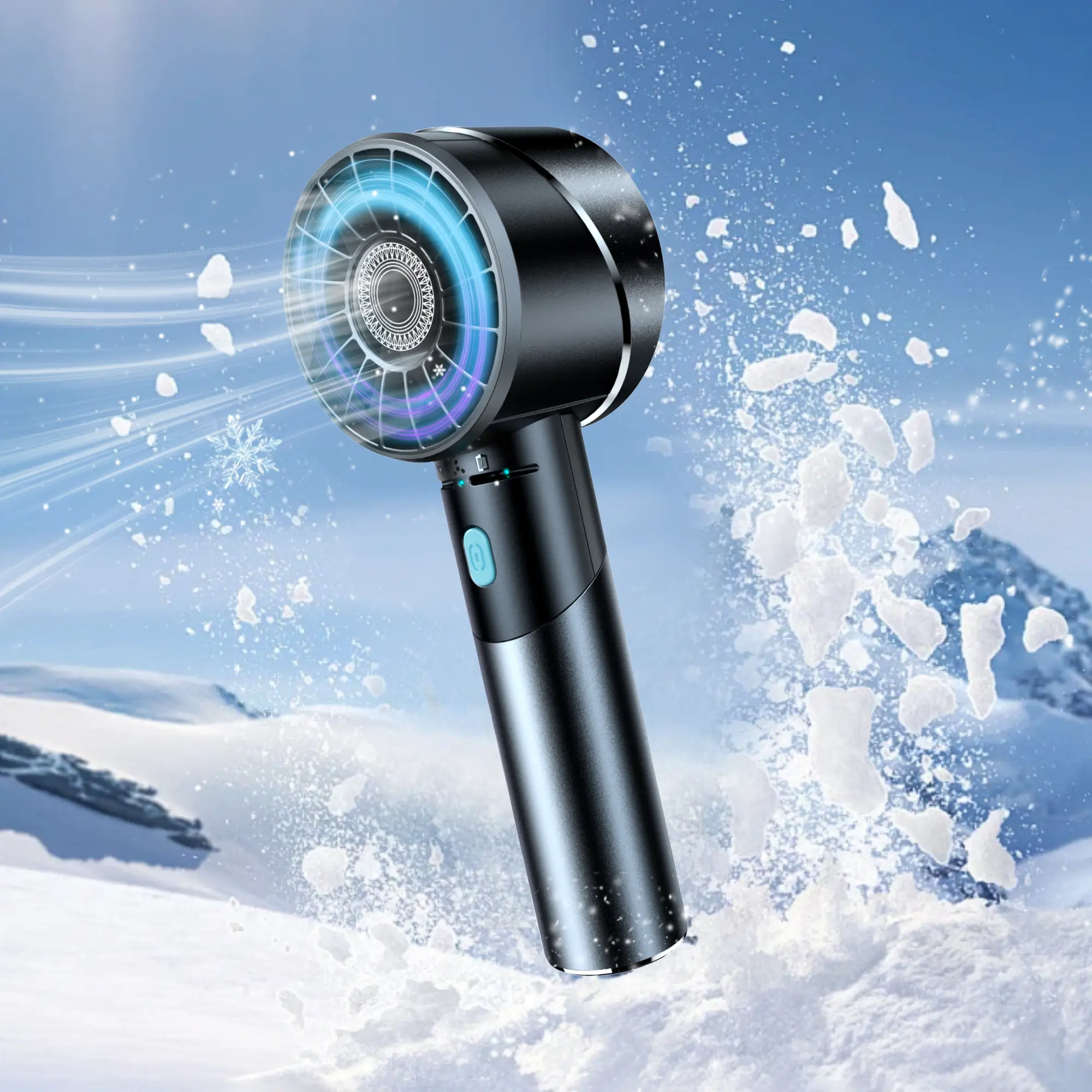 Portable 2600 mAh handheld , four levels of wind speed adjustment up to 7000 rpm, mist , USB charging, perfect for travel, outdoor and   summer personal cooling fan