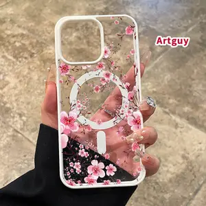 Magnetic Phone Case for iPhone 17 Air Pro Pro Max Blossoming Cherry Dreams Pattern TPU Shockproof Anti-Scratch Stylish Smartphone Cover