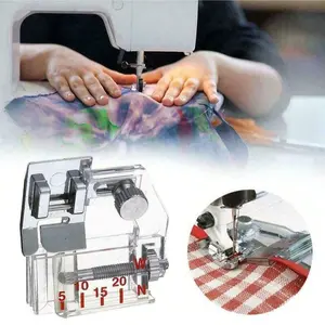 Adjustable Sewing Machine Presser Foot Set (1 or 2 Pcs). Upgrade Your Machine with Slip-Resistant Hemmer & Beading Guide Foot, DIY Sewing Aid, Positioning Tool. Essential Presser Feet & Attachments for Home Sewing, Quilting, Crafting.