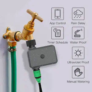 Smart WiFi Garden Irrigation Timer - Outdoor Watering Device with App Remote Control, Scheduling, Nylon Fiber Construction, Intelligent Valve, for Vacation & Hands-Free Use