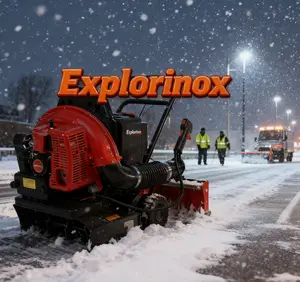 Explorinox Snow/Leaf Blower, 63CC Gas Powered Backpack Leaf Blower, 665CFM 2-Stroke Snow Blower for Lawn Care Yard Dust Debris (Red)