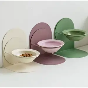 Modern 3-Piece Raised Pet Bowl Set – Tilted Feeder for Cats & Small Dogs