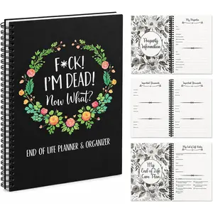 End of Life Planner Organizer Binder - Funny Workbook | I'M  Now What Book | Important Document Organizer for Final Wishes | Estate Planning, Passwords,  and Financial | Upgrade paper