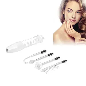 US standard plug, 4-in-1 facial high-frequency comb device, multifunctional women's high-frequency facial stick with 4 tubes, suitable for facial, head, and neck massagers, 110-120V, Halloween gift, Christmas gift