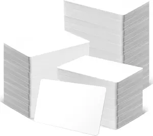 100 Pack - ZSZ Blank PVC Cards without Scratches, CR80 30 Mil Plastic Cards for Photo ID Badge Printers