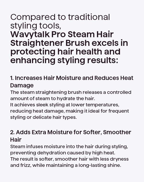 Wavytalk Steamline Pro Steam Hair Straightener Brush Hair Straightening Comb with Scrunchie and Glove Wavytalk Steamline Pro Steam Hair Straightener Brush Hair Straightening Comb with Scrunchie and Glove