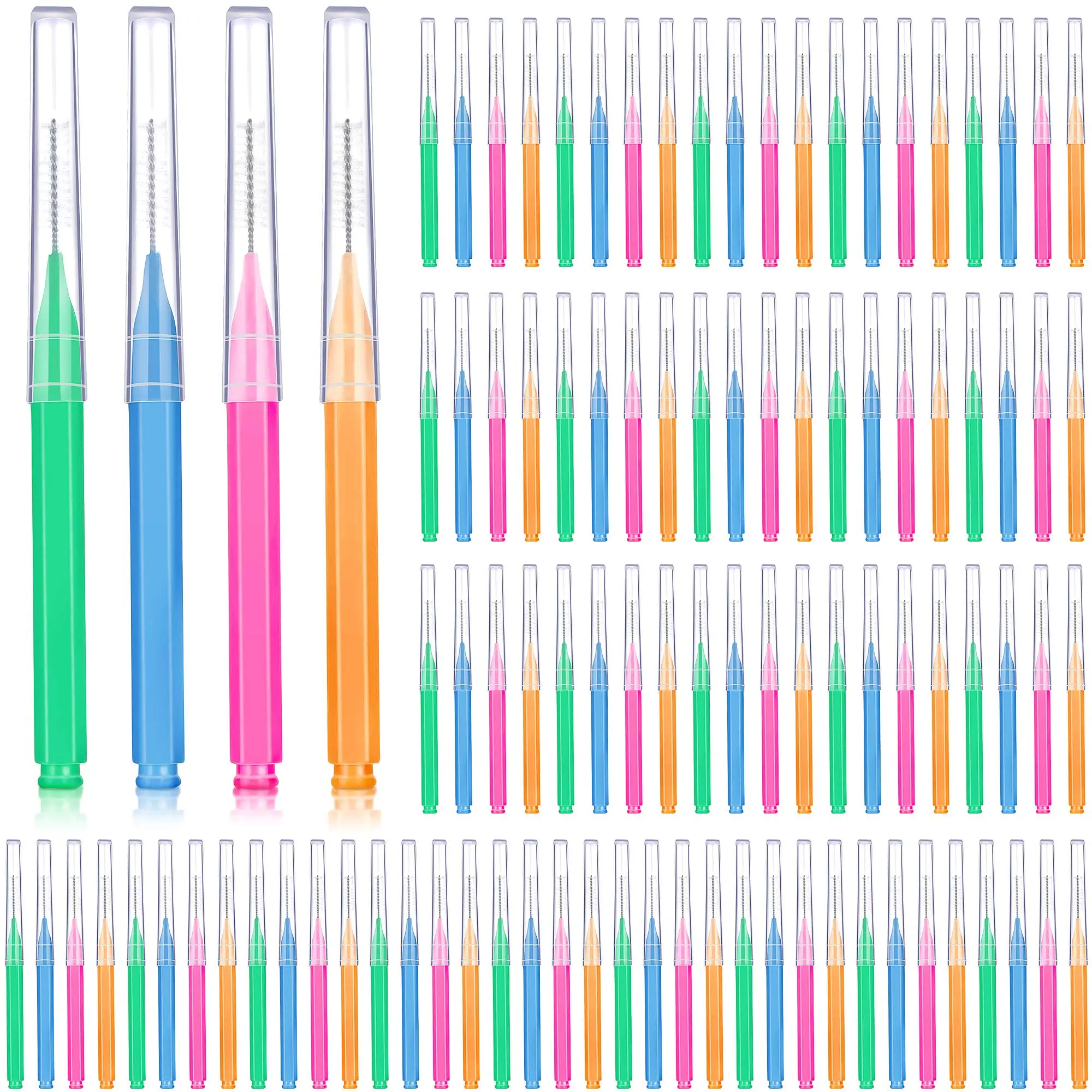 Deep Cleansing Flosser Picks for Oral Hygiene - Toothpick Cleaners for Braces & Dental Care, Sizes Vary, Dental Floss, Lightweight, Colorful, 100-Piece, Home/Travel, Convenient To Carry, Interdental Brush