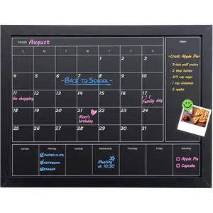 3-in-1 Chalkboard Calendar for Wall, 17x13 inches  Monthly & Weekly Calendar, Blackboard for Wall with Black  Frame,  Chalkboard for Decor/Memo(YL+ZL-HB-BK,4333)
