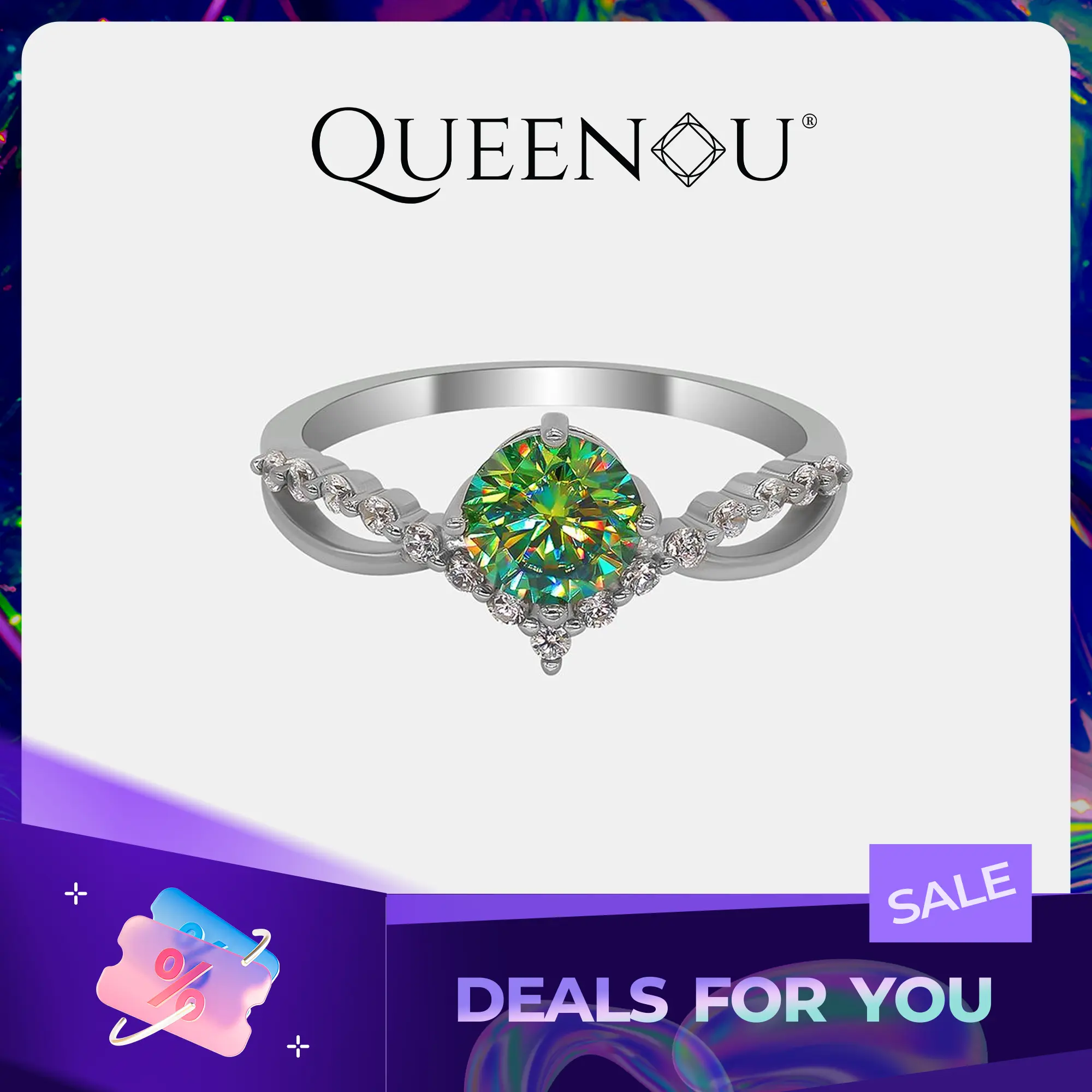 #269 Model 925 Sterling Silver Single Stone Synthetic Moissanite Ring, Classic Artificial Gemstone Ring for Everyday Wear, Classic Artificial Gemstone Rings
