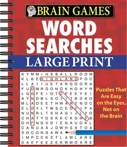 Brain Games - Word Searches - Large Print (Red) -- Publications International Ltd - Spiral