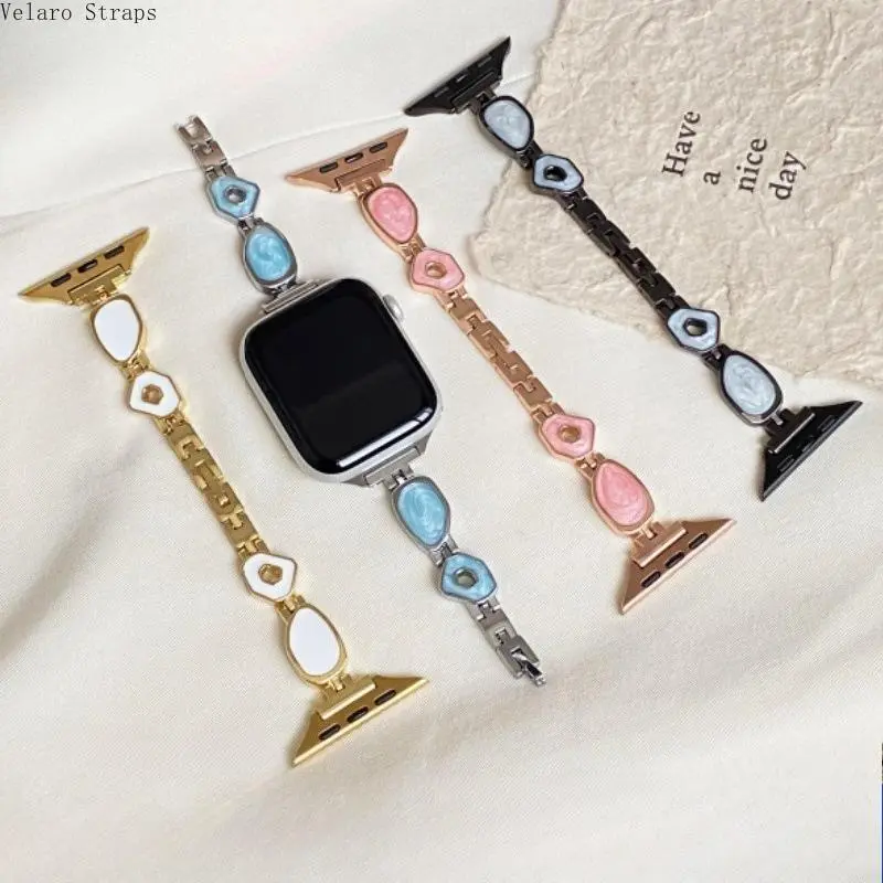 Gold-Plated Epoxy Metal Apple Watch Bracelet Strap