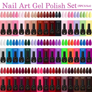 FourLily 5pcs Trendy Y2K Nail Polish Gel Set for Autumn Winter Nails, Soak Off LED UV Light Gel Nail Polish, Alcohol-Free|Gentle on Nails|Enamel Safe Gel|Long-Lasting, Nail Art Design, DIY Salon Manicure, Great Gift for Women, 9 Sets Optional
