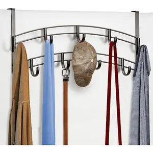 Professional(R) (TM) Over the Door Hooks - 9 Hook - Over the Door Coat Rack - Over the Door Hanger -  Towels or Clothes - Bathroom, Bedroom, Laundry Room - Lifetime Ltd. Warranty, Bronze