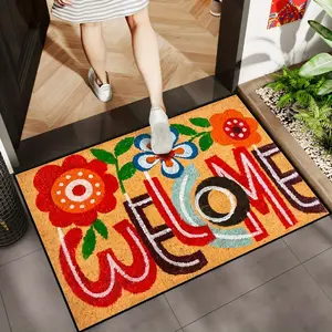 Welcome Door Mat, Colorful Printed Non-slip Entrance Doormat, Outdoor Door Mat, Yard Floor Mat, Door Mat, Suitable for Kitchen, Restaurant, Corridor, Bathroom, Bedroom, Gathering, Party, New Year summerwins