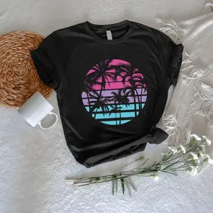 Palm Tree Tshirt, Tropical Island Shirt, Summer Holiday Tee, Summer Vacation Gift, Summer Beach T shirt, Aloha Tee, Hawaiian Shirt Women Men