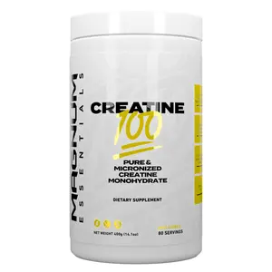 Magnum Nutraceuticals Creatine 100, 400g (80 Servings) - Micronized Creatine Monohydrate Supplement Powder - Support Muscles, Cellular Energy and Cognitive Function