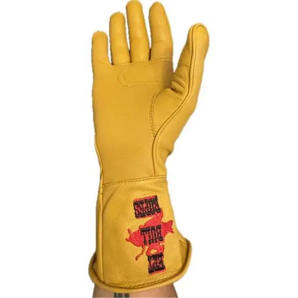 Bull Riding Glove - Tan Deer Hide Adult & Youth Right Hand -Inner Seam- EPT Bull Ropes