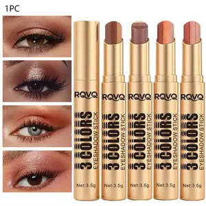 3-color multi-function eye shadow stick Glitter Shimmer Eyeshadow waterproof, durable and easy to apply natural eye makeup