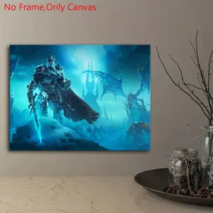 1 piece/set frameless canvas painting print poster,Classic Epic Fantasy Realistic Digital art,World of Warcraft Lich King Icecrown Citadel,perfect gift for video game lovers,ideal gift for bedroom,living room,dorm hallway,mural,wall decoration,room decor