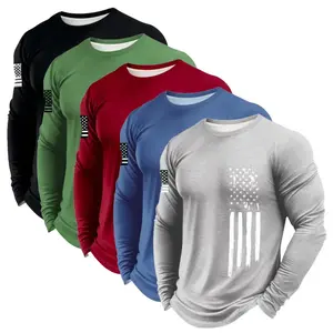 Dry Fit Compression Tops 5-Pack, Men Long Sleeve Base Layer Shirts for Running Gym Sports