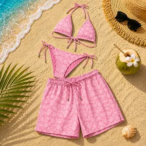 C-Pink Matching Couple Swimwear Set 2026, Viral Couple Bikini & Men’s Swim Shorts, Trendy Beach Vacation Gift